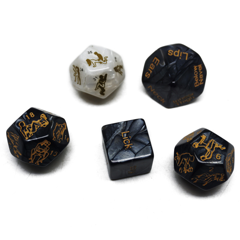 亚马逊wish十二面亚克力骰子情趣骰子姿势体位骰子成人娱乐用品