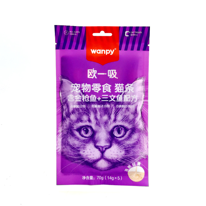 Wanpy Naughty Ou Yi Suction Cat Strip Cat Snack Fat Hair Chin Dog Mousse Cat Canned Pet Retort Pouch