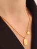 Europe and America are light luxury ins Party cards Chessboard grid Necklace A small minority design Metal Titanium clavicle Jewelry Pendant Europe and America are light luxury ins Party cards Chessboard grid Necklace A small minority design Metal Titanium clavicle Jewelry Pendant