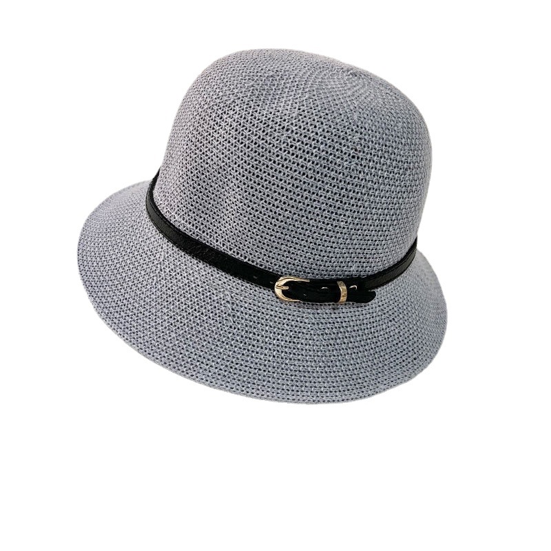 Western Style All-Match Summer Sun Hat Women's Sun Hat Basin Hat New Western Style Leather Buckle Fisherman Hat Foldable