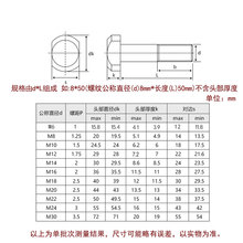 8.8级T型螺丝模具压板T形螺栓螺杆 M6M8M10M12M14M16M18M20M24M云