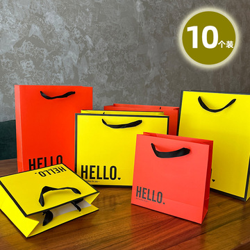 大牌范高级感礼品袋包装礼物纸袋子高档伴手礼袋橙色加厚手提袋子