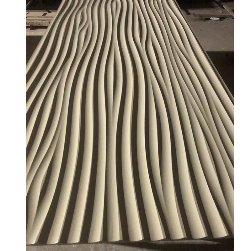 mdf板生产波浪板立体造型实木浮雕板通花板pvc波纹板家具装饰板