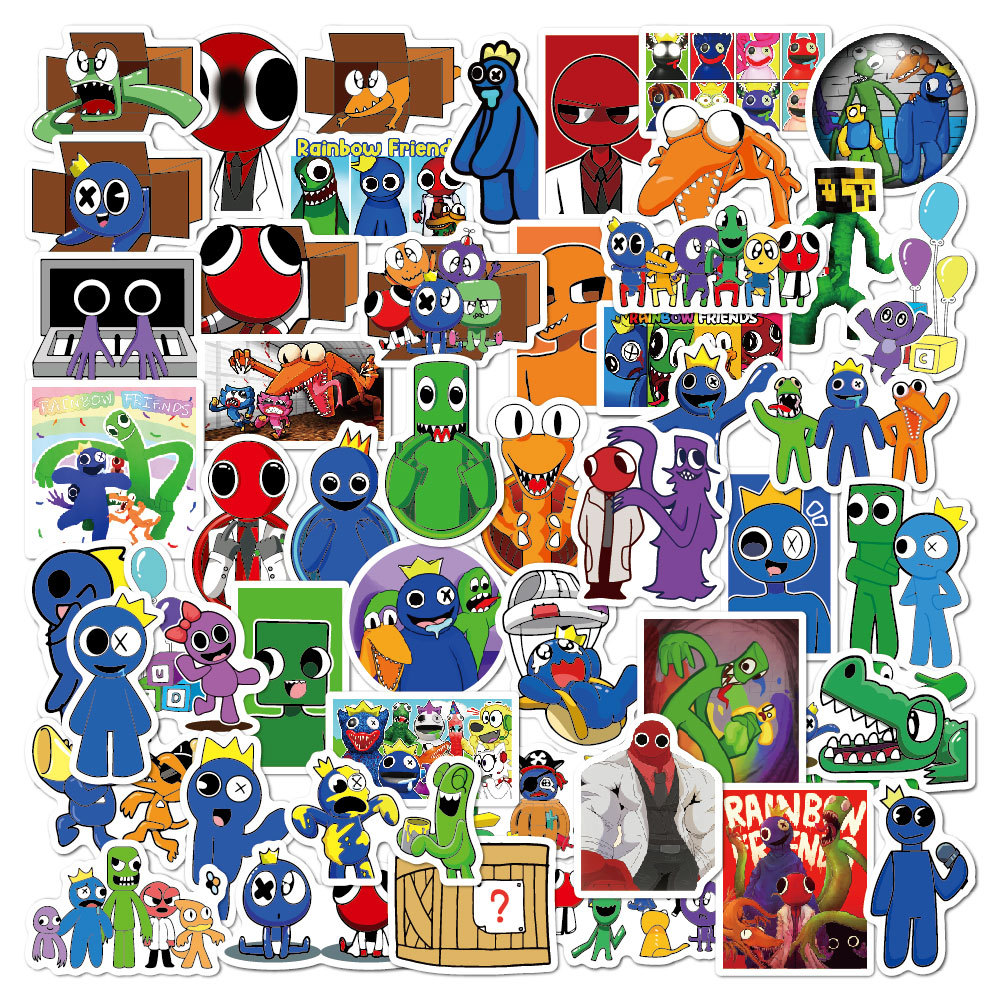 rainbow friends roblox贴纸50枚游戏涂鸦电脑行李箱彩虹朋友贴纸