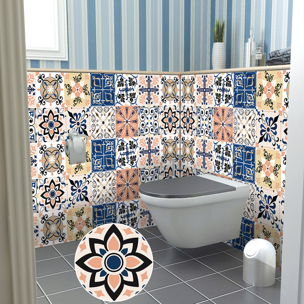 10片装波西米亚风格瓷砖贴家居翻新改造厨房防油浴室吧台装饰墙贴