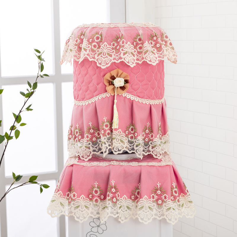 drinking fountain cover two-piece set dustproof cover pastoral fabric lace water dispenser bucket cover dust cover cloth