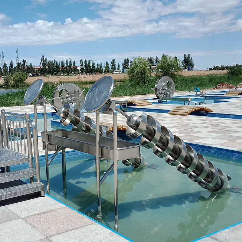 户外儿童不锈钢玩水游乐设备公园小区沙池戏水组合阿基米德取水器