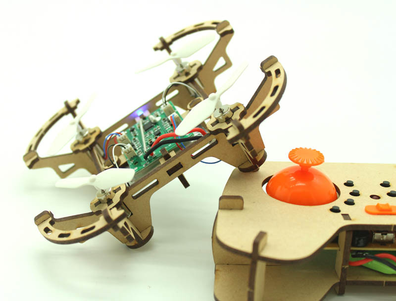 无人机科教实验木制拼装diy四轴飞行器模型学校遥控飞机航模培训