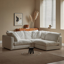 北欧科技布可拆洗沙发小户型转角超软超宽羽绒奶油风棉麻布艺沙发