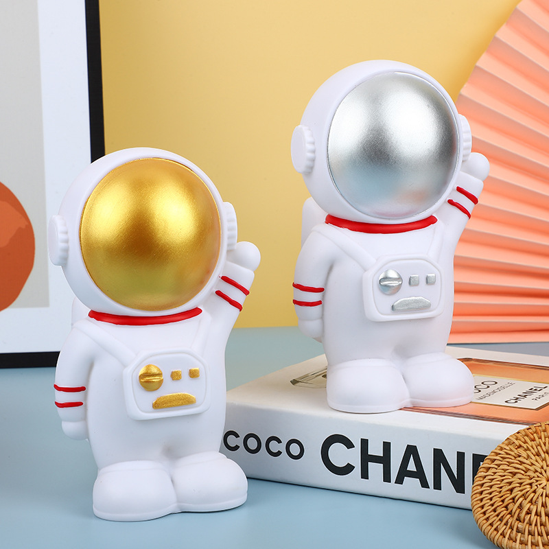 Modern Spaceman Desk Decoration Birthday Gift Creative Piggy Bank Drop-Resistant Coin Bank Character Decoration Simple