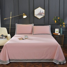 外贸床单单件100%纯棉床单三件套单人床双人床1.2米1.5米1.8米床