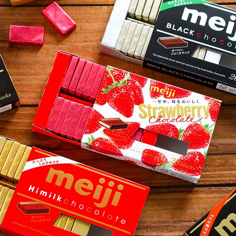日本进口零食Meiji明治钢琴牛奶巧克力黑巧可可夹心抹茶草莓糖果