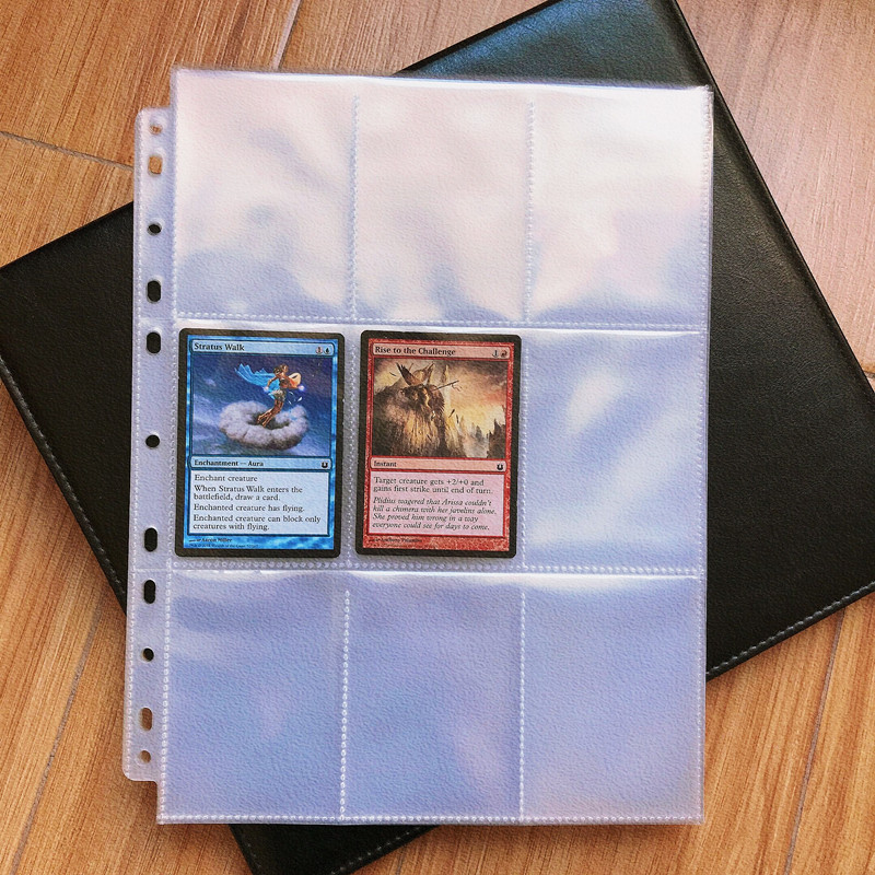 跨境现货货源九格卡页球星卡游戏王卡套奥特曼卡册补充页50张