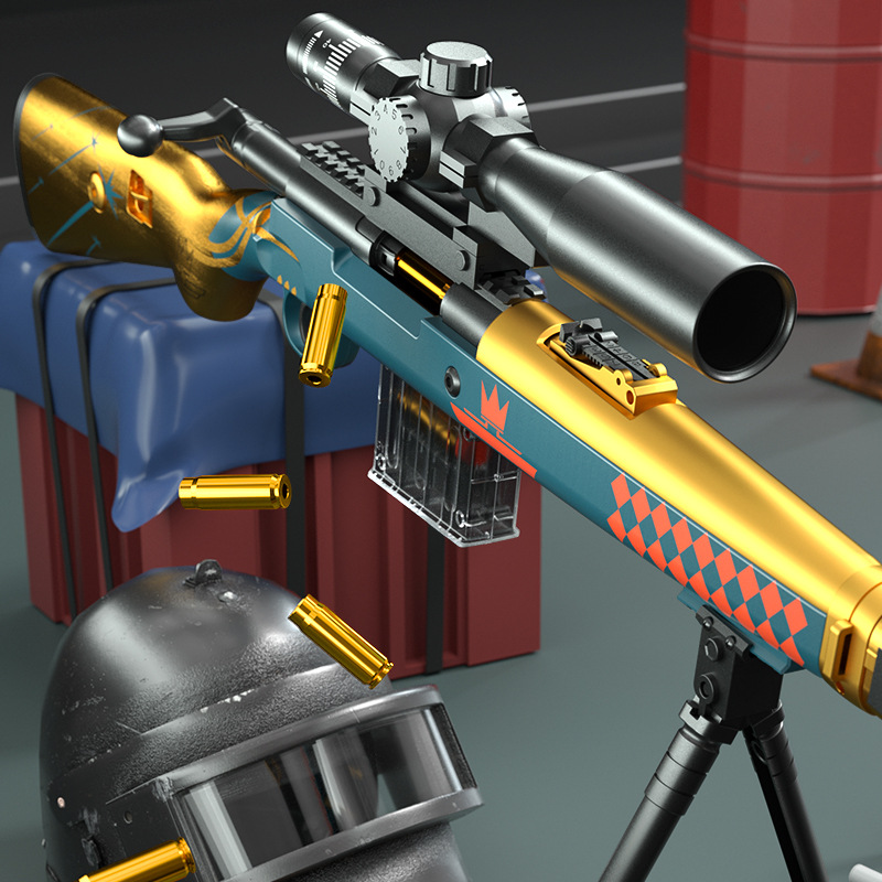 Handi Large Size 98K Baby Toy Gun AWM Sniper Rifle Throw Shell Version Soft Bullet Egg Children Simulation M24 Grab Eating Boy
