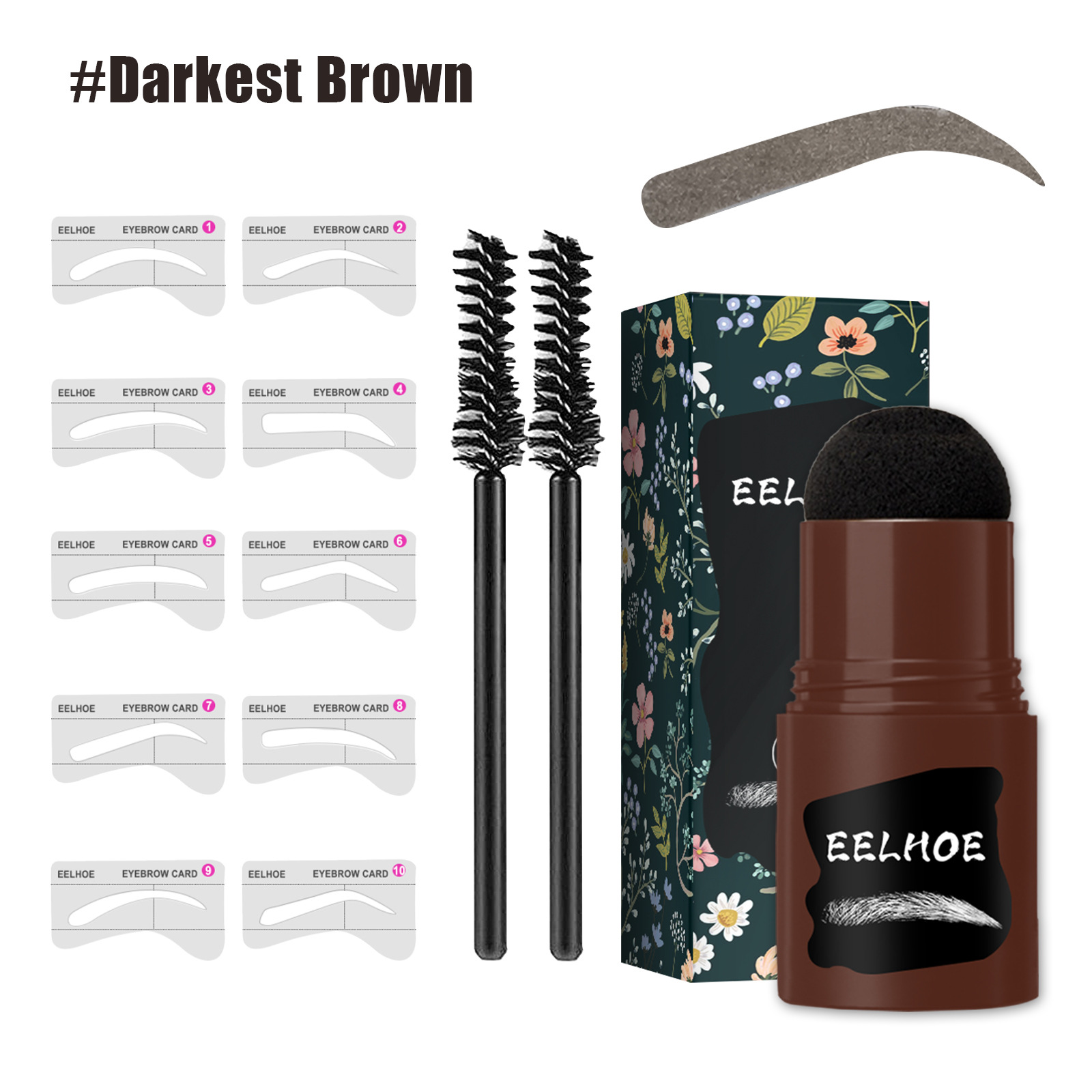 Eelhoe Eyebrow Stamp Powder Stick Hairline Mattifying Powder Eyebrow Print Makeup Naturally Waterproof Quick-Drying Shadow Shading Powder