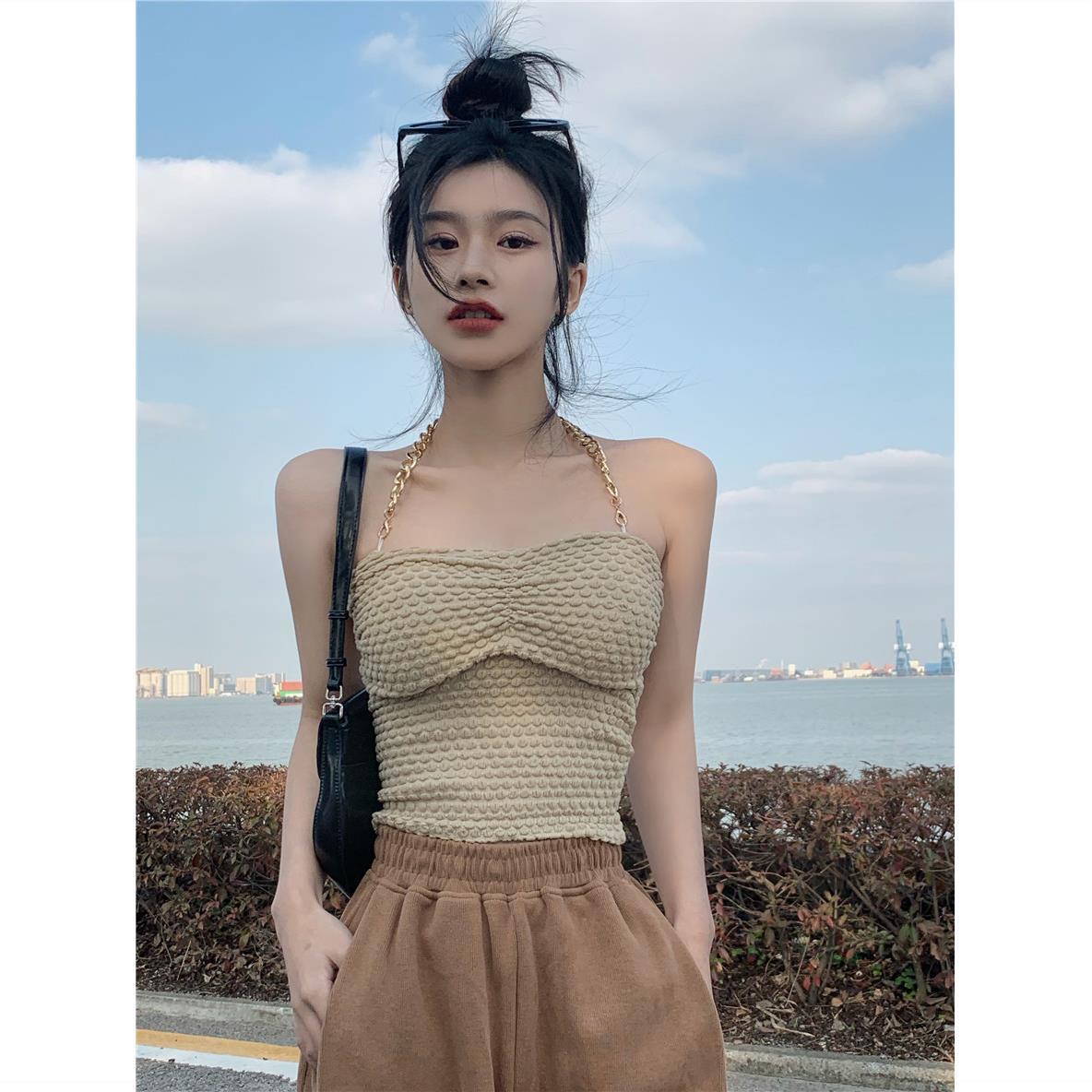 修身裹胸小吊带