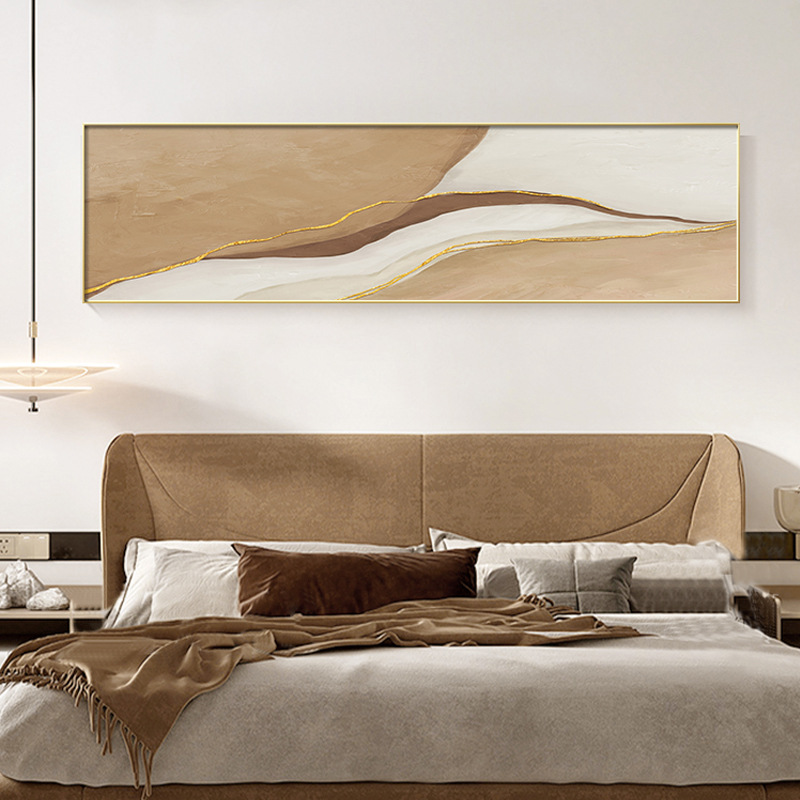 笙歌浅浅 侘寂风卧室床头装饰画现代简约高级横幅挂画主卧抽象画