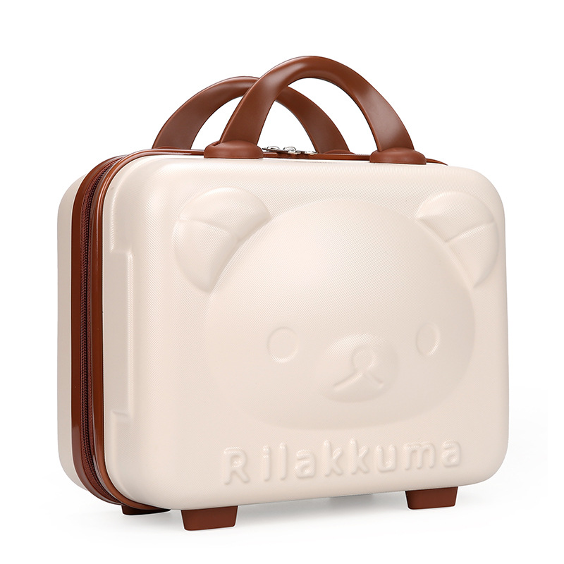 14-Inch Bear Cosmetic Case Cartoon Luggage Women's Portable Boarding Bag Hand Gift Box Child Storage Cosmetic Bag