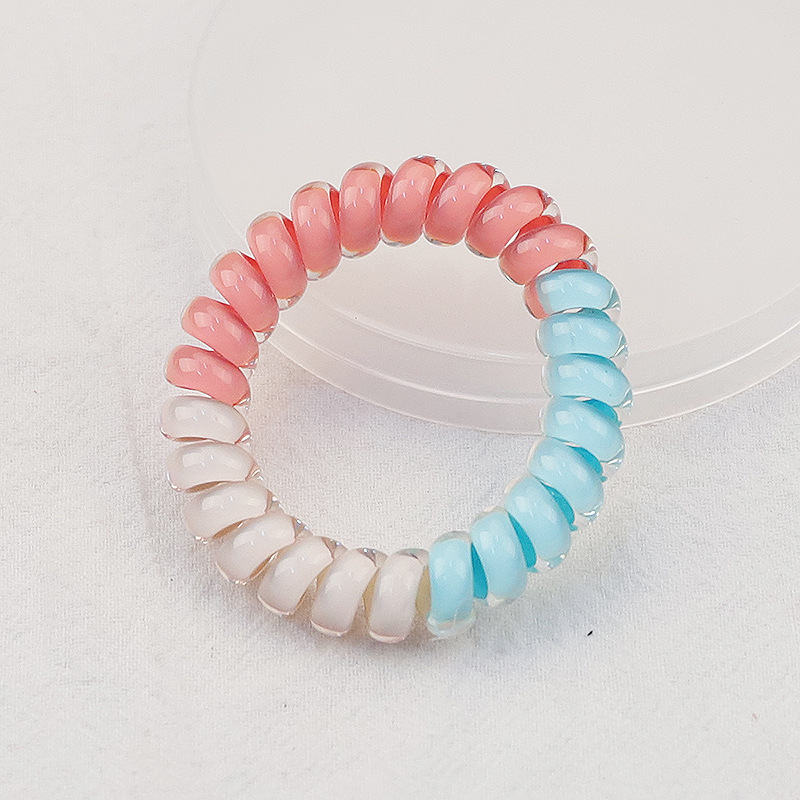 New Color Matching Jelly Screen Printing Phone Line Hair Ring Large Bracelet Phone Headband Face Washing Hair Accessories Tie Ponytail Hair String