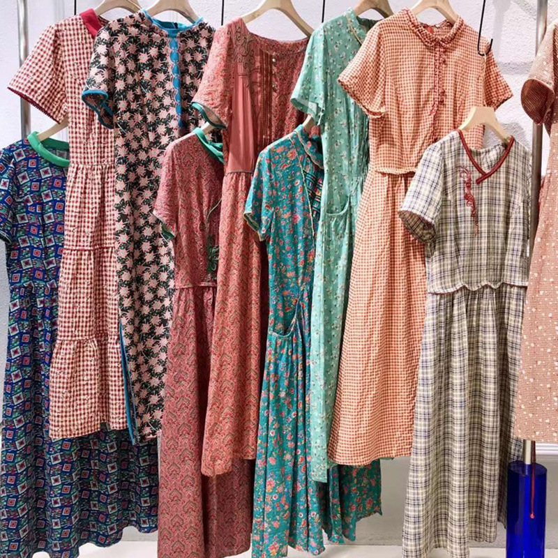 23漓月风花之晨民族风棉麻连衣裙高端收腰刺绣妈妈裙商场专柜神货