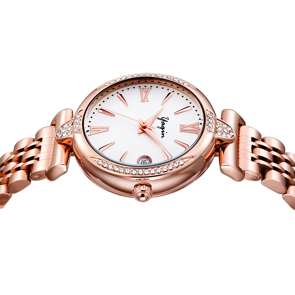 雅琴手表女表实心钢带防水高档品牌时尚防水简约气质女士手表套装