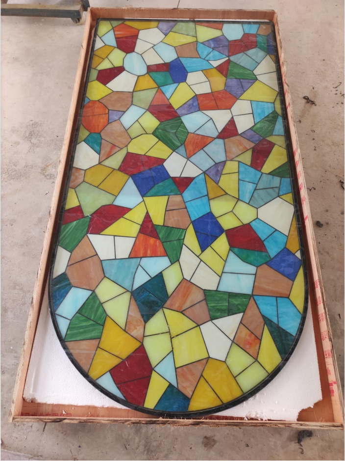 厂家制作跨境彩色装饰玻璃教堂酒店会所镶嵌艺术门窗穹顶玻璃预定