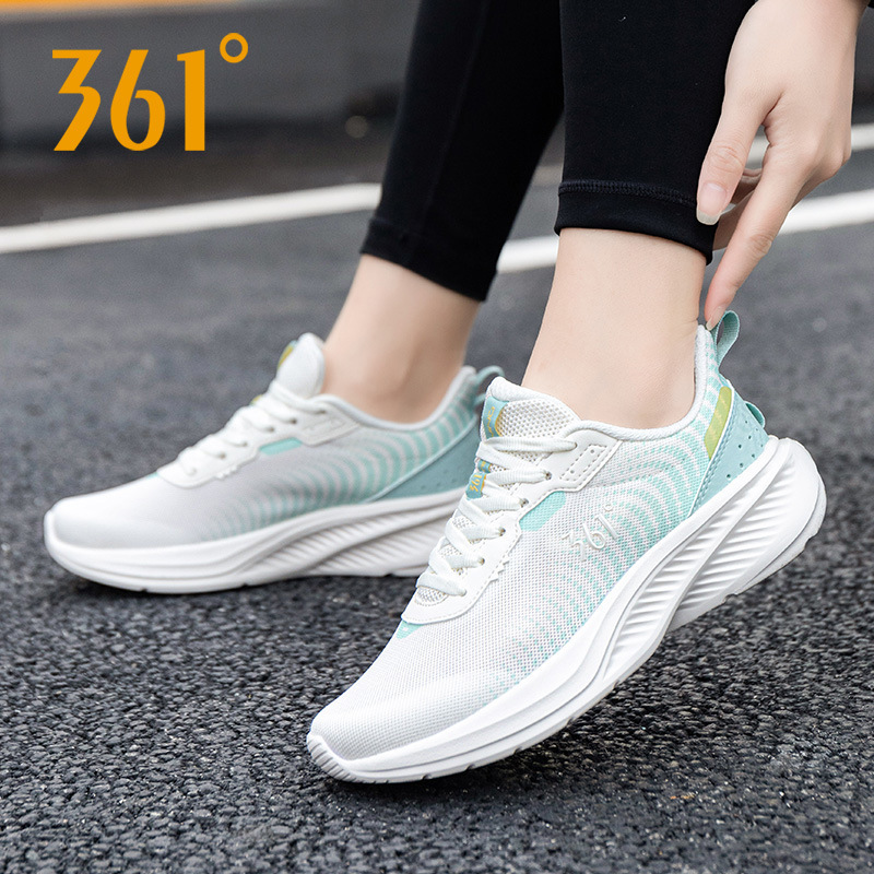 361度女鞋2024夏季新款网面透气缓震耐磨跑步健身休闲健步运动鞋