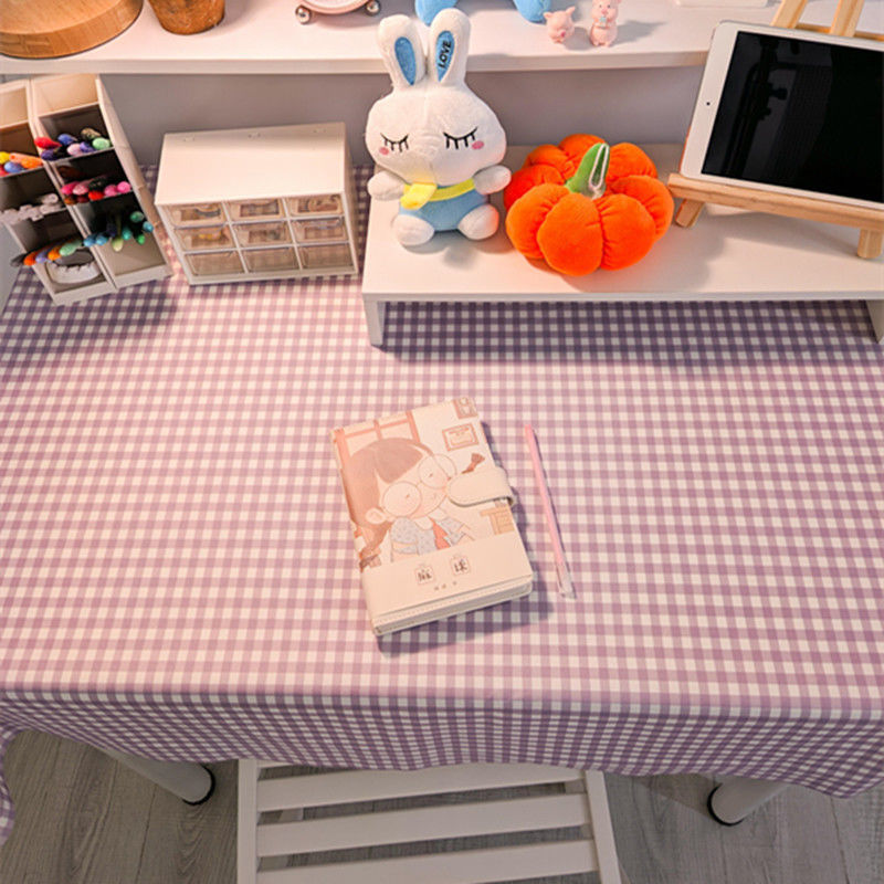 桌布小学生布艺ins少女心书学生课桌布野餐布茶几餐桌布长方形