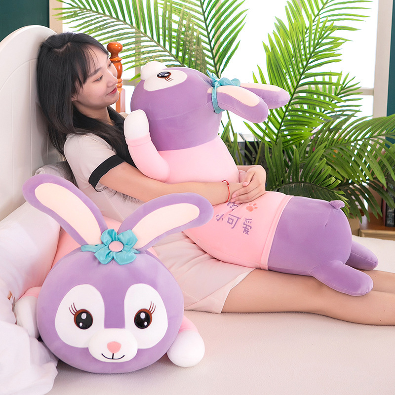Lying Rabbit Pillow Plush Toy Large Sleeping Leg-Supporting Doll Long Rabbit Doll Qixi Gift Wholesale