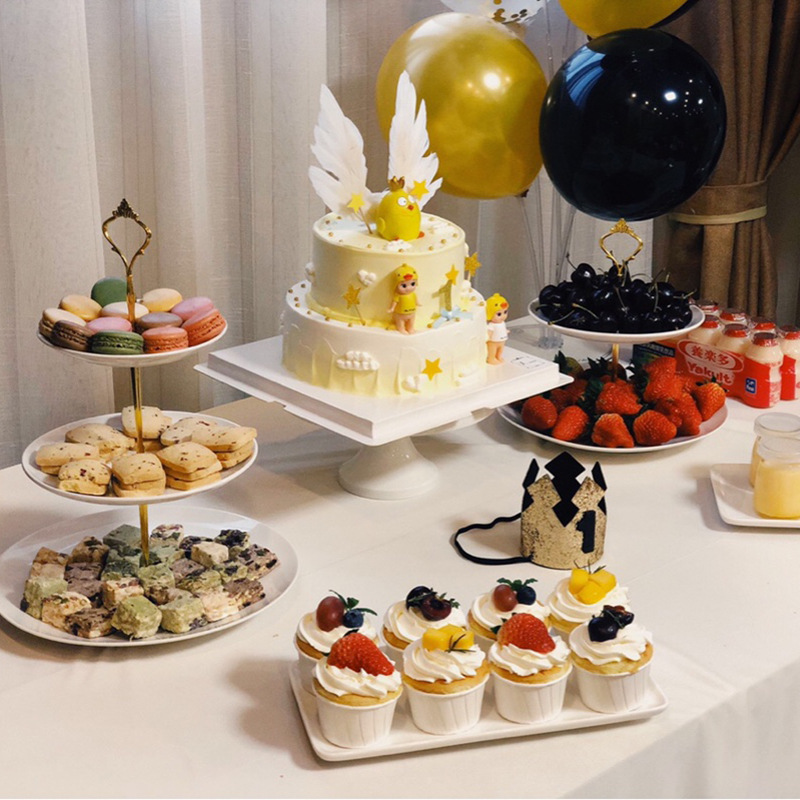 西点展示托盘蛋糕摆台生日派对甜品台冷餐会茶歇欧式婚礼点心架