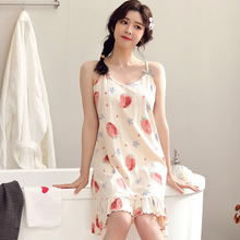 夏季新款大码睡裙棉款女士薄款连体裙韩版家居服现货批发跨境订单