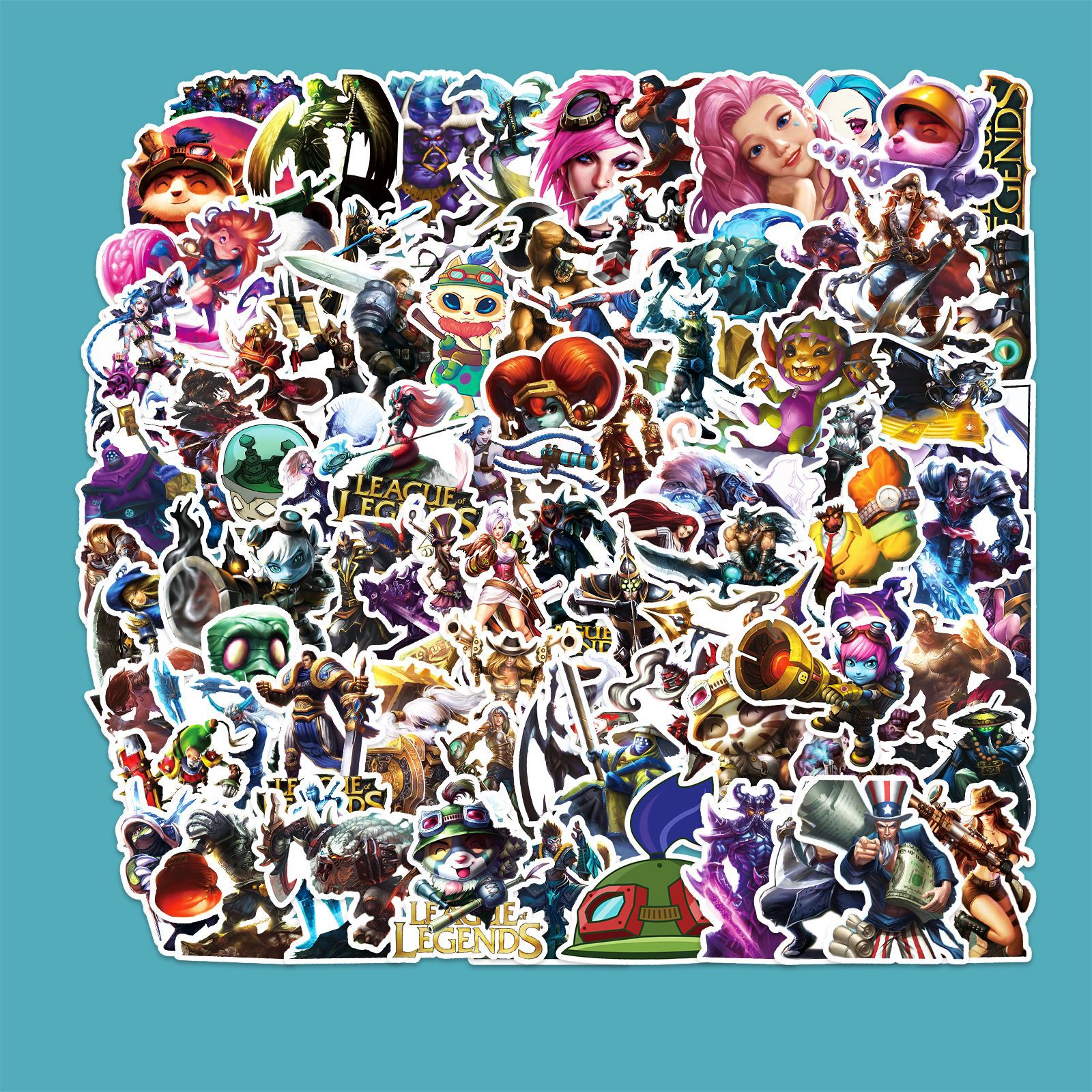 100张英雄联盟涂鸦贴纸个性跨境游戏贴纸diy滑板手机壳行李箱贴纸