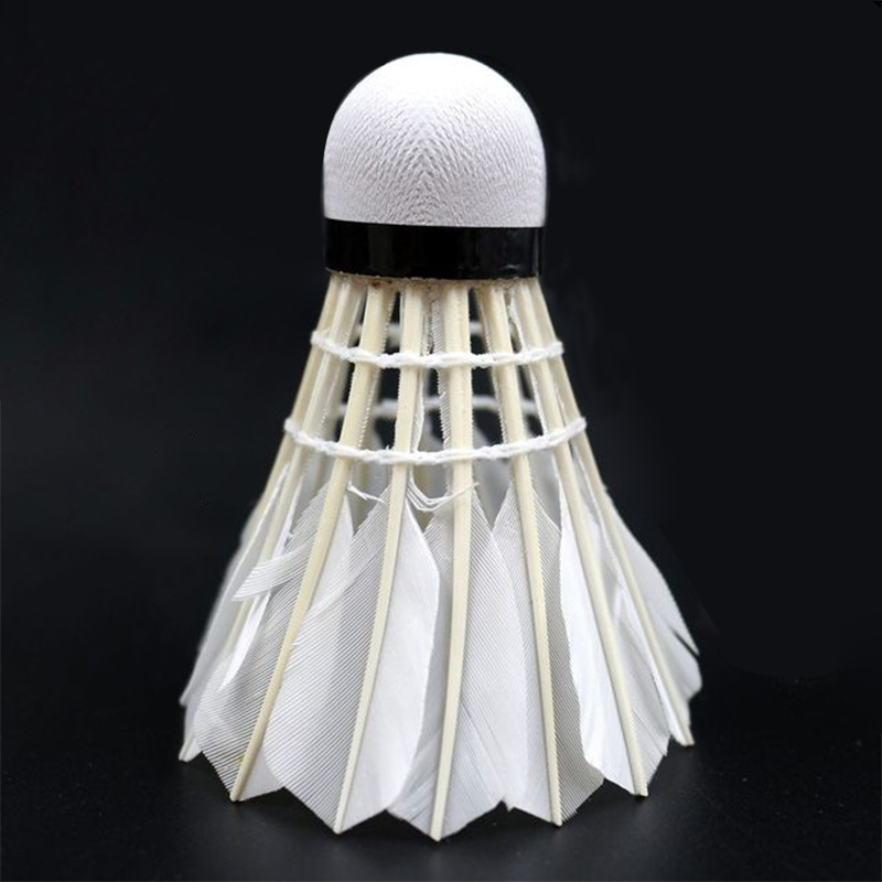 Labeling Processing Wholesale JS Non-Standard Goose Feather Stable Resistance Training Ball Badminton 12 Pack