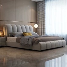 北欧现代简约科技布免洗床双人床1.8x2米主卧婚床1.5米单人床
