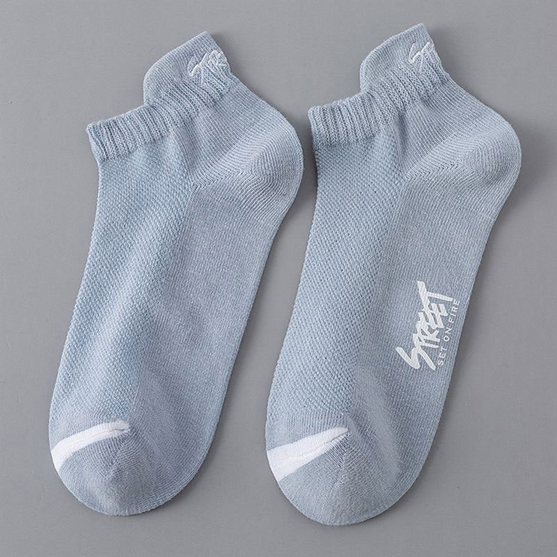 Socks Men's Summer Thin Deodorant Low-Top Ankle Socks Korean Fashion Mesh Style for Sports Sweat-Proof Deodorant Student Socks Men