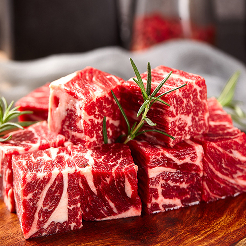 澳洲进口m6-7牛肉烧烤料批发原切商用和牛边角料冷冻雪花牛肉粒