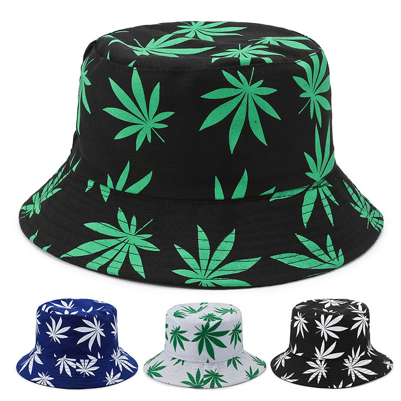 Reversible Fisherman Hat Women's Casual Printed Maple Leaf Sun Hat Summer Outdoor Sun Hat Sun Hat Female Wholesale