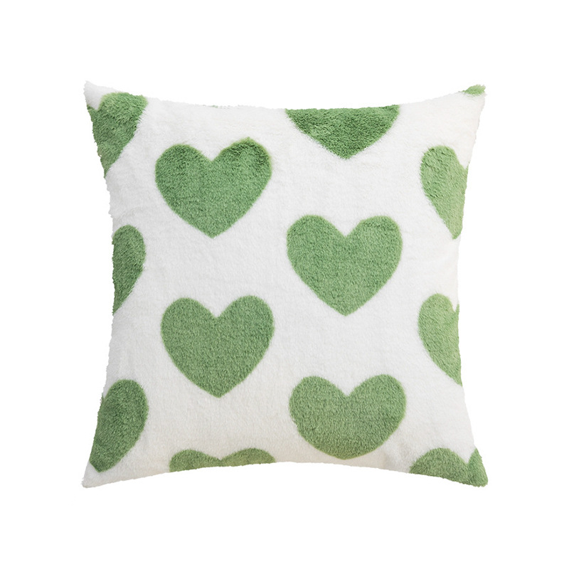 Green Flowers Pillow Cover Wholesale Ins Style Nordic Living Room Backrest Pillow Embroidered Bed Cushion for Leaning on Plush Waist Pillow