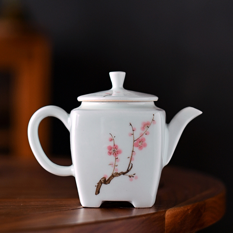 手绘茶壶泡茶家用陶瓷茶杯小号一壶三杯复古简约功夫茶具套装