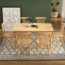 北欧餐桌全实木家用门口长方形餐桌椅组合一桌四椅小户型现代简约