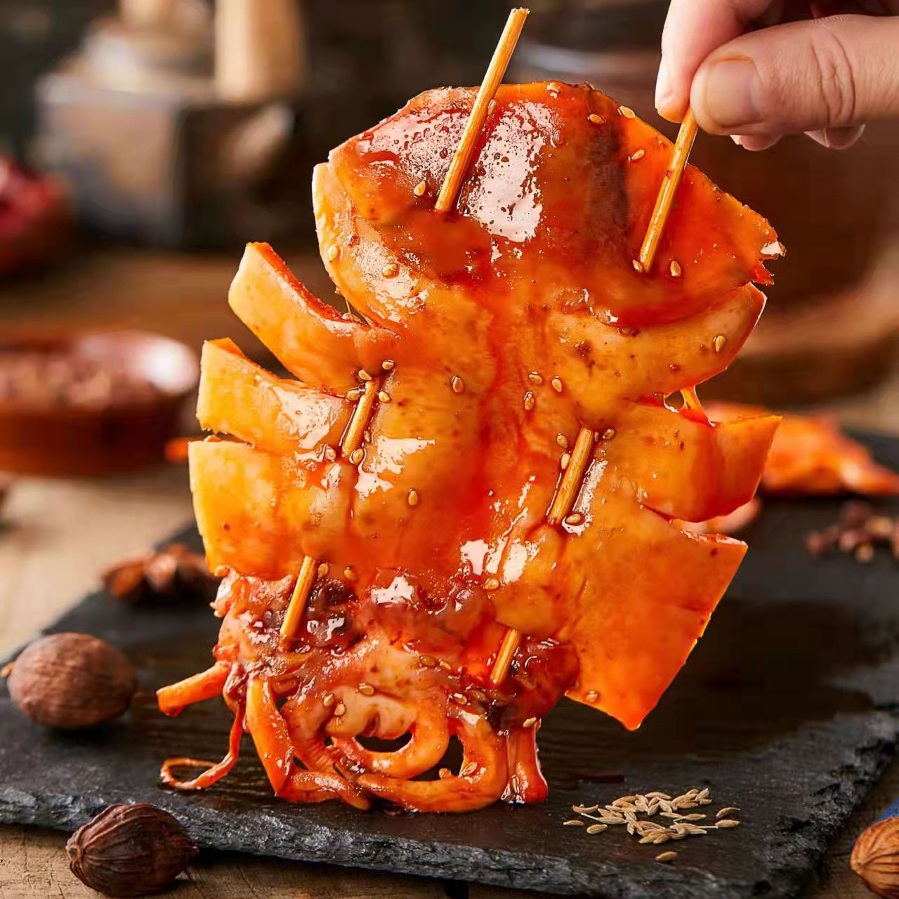 即食铁板鱿鱼整只80g/袋开袋即食海鲜熟食香辣烧烤味铁板特产包邮