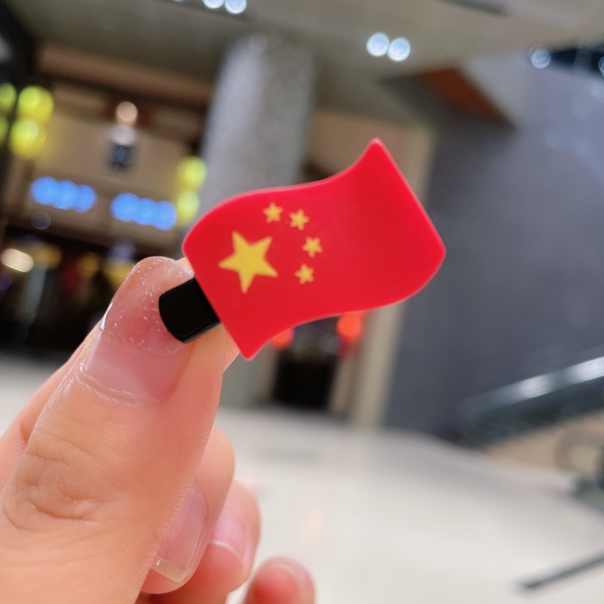 中国五星红旗发绳节日小礼物批发国庆节国旗发夹爱心头绳创意发饰