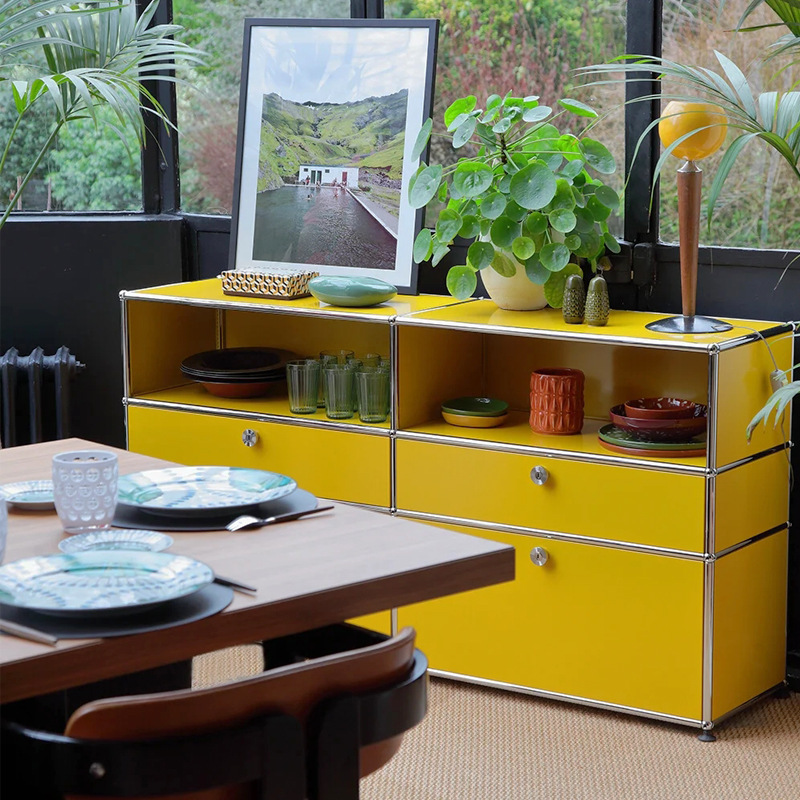 中古模块组合柜办公室置地储藏柜不锈钢意式电视柜简约轻奢置物柜