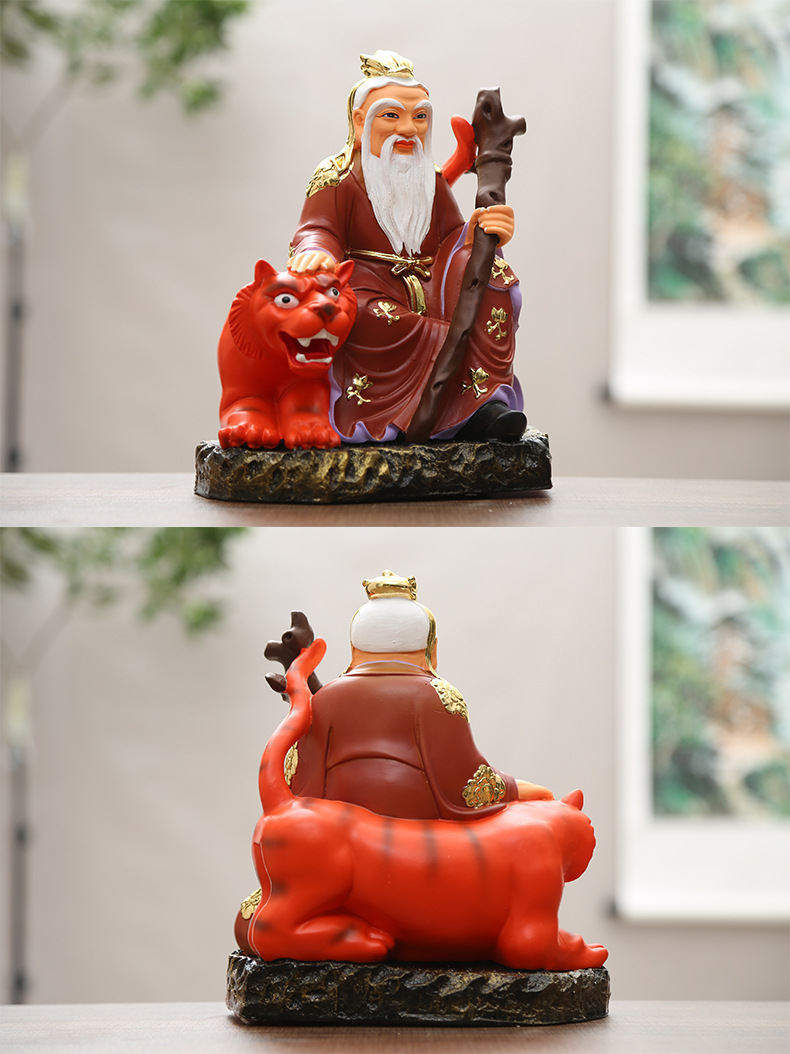 山神神像居家保平安摆件寺庙佛堂家用树脂佛像土地山神爷山神奶