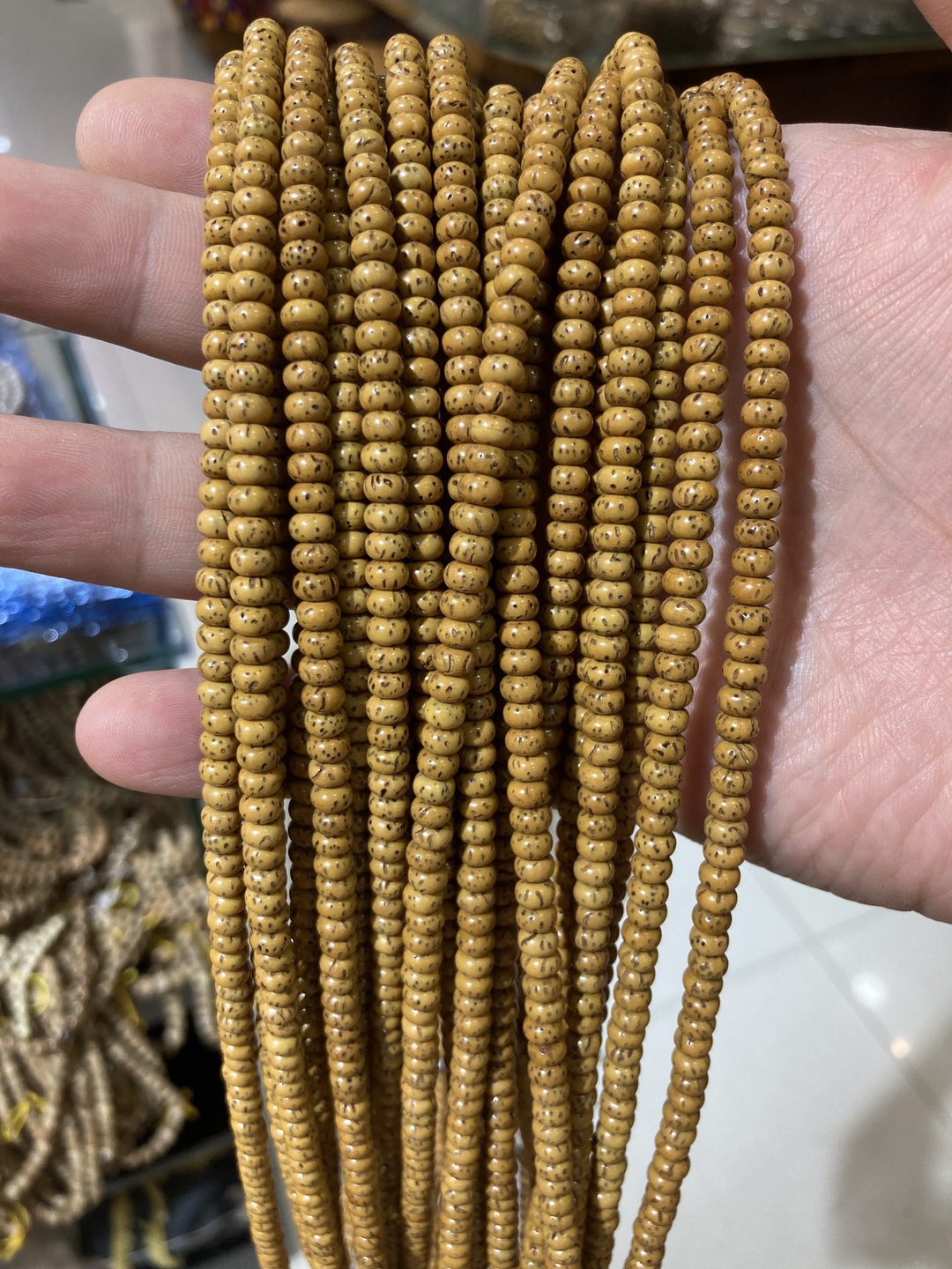 迷你黄金籽3x5星月菩提佛珠手串原生态海南正月高密手链男项链