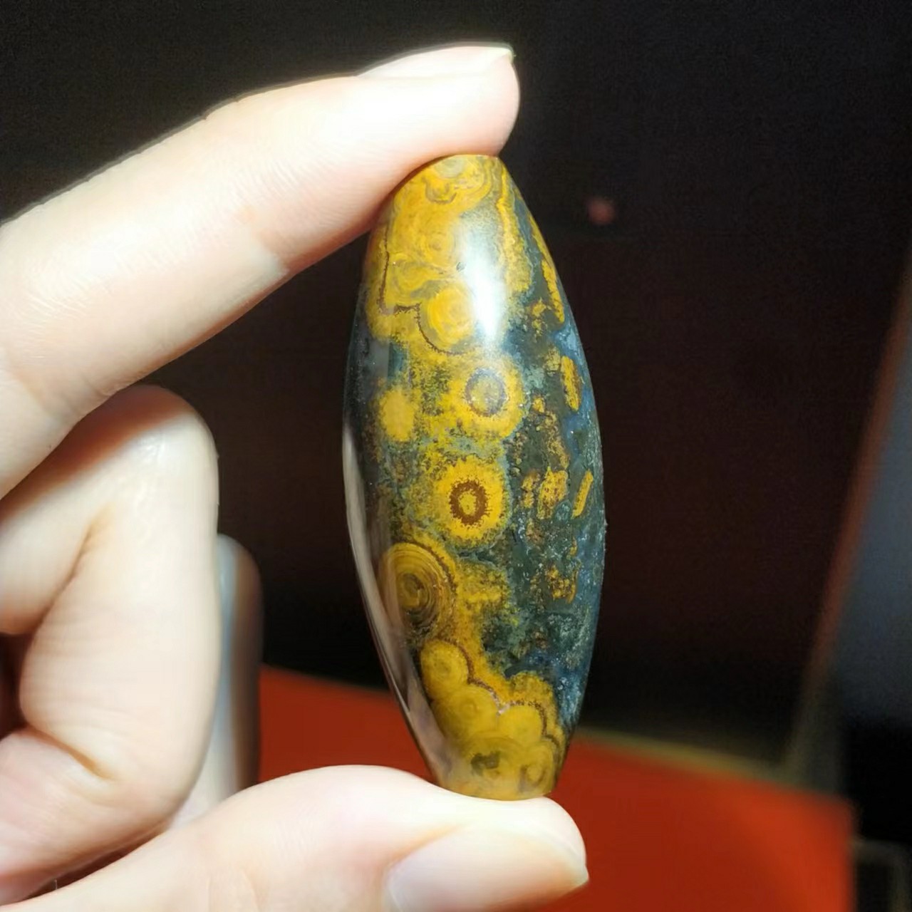 罕见天原蒙天珠九眼石页岩地表金钱眼睛石奇妙花纹收藏品-阿里巴巴