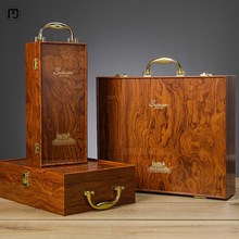 微派红酒礼盒钢琴烤漆葡萄酒包装盒单双四六支装仿红木盒木质包邮