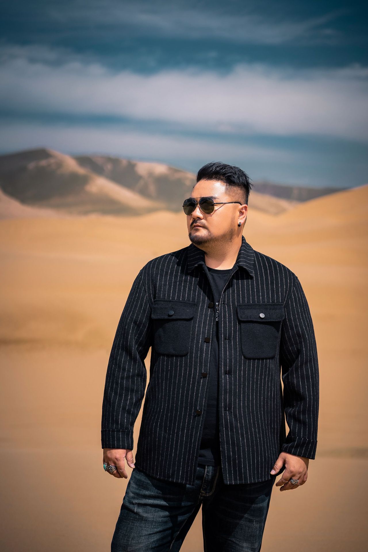 秋冬大码男装羊毛双面呢外套加肥加大码男翻领条纹呢大衣青年潮胖