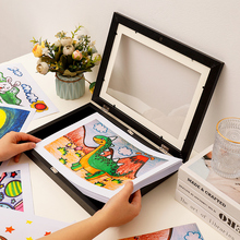 P224收纳画框收藏儿童绘画涂鸦作品奖状展示可替换磁吸翻盖木质相