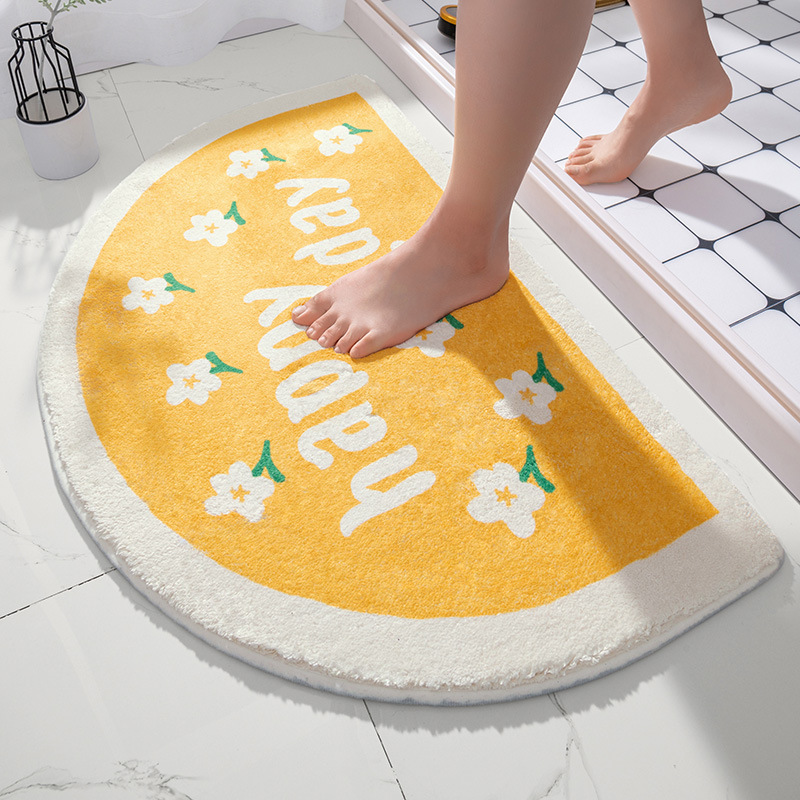 INS Fresh Semicircle Floor Mat Entrance Carpet Bedroom Bathroom Bathroom Doorway Absorbent Foot Mat Mat